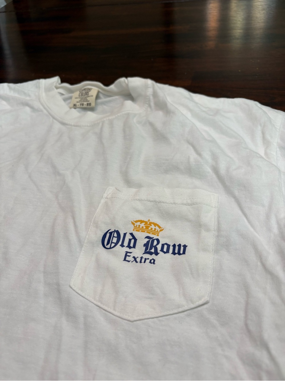Men’s White Old Row Pocket Tee, Size XL